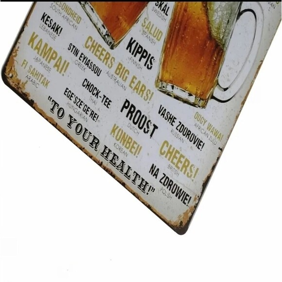 Rustic Beer Sign Aluminum Tin Wall Decor for Man Cave - Picture 3 of 6